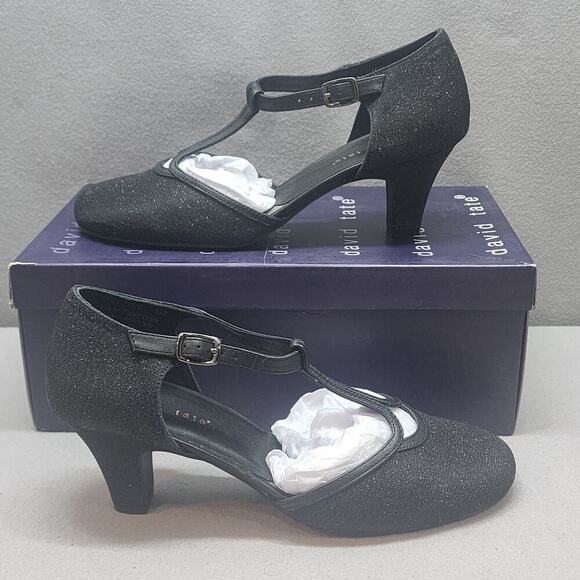 David Tate Fantastic Black Glitter Women's Mary Jane Size 10 M - Picture 2 of 8